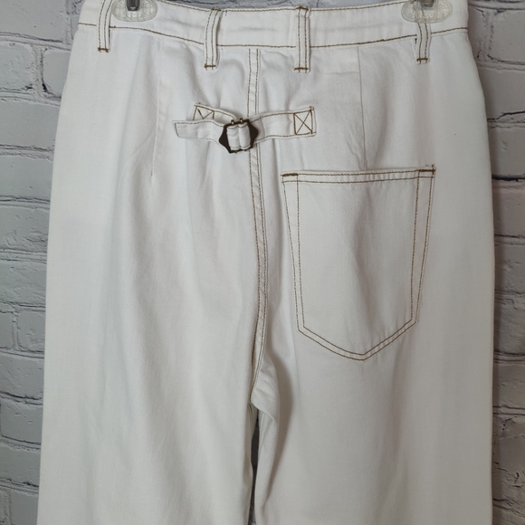 Sandrine Rose X Free People The Fred High Waist White Buckle Pants Size 27 - Picture 5 of 9